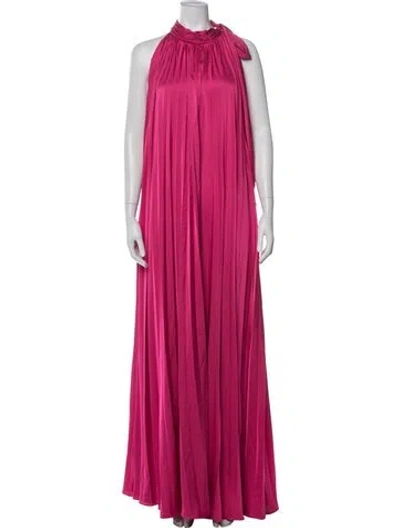 Pre-owned Mac Duggal Halterneck Long Dress In Pink