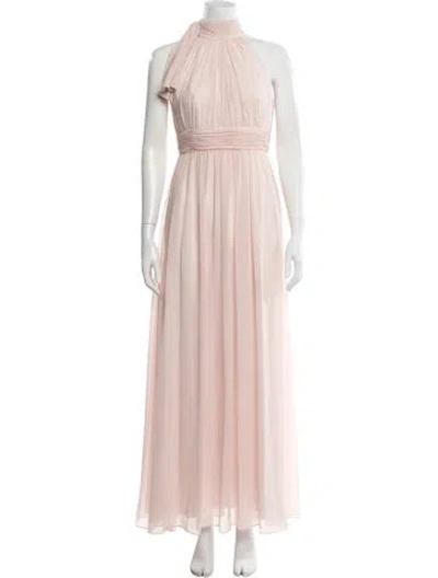 Pre-owned Mac Duggal Halterneck Long Dress In Pink