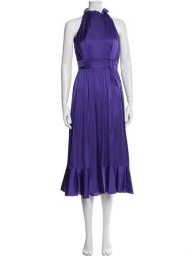Pre-owned Mac Duggal Halterneck Long Dress In Purple