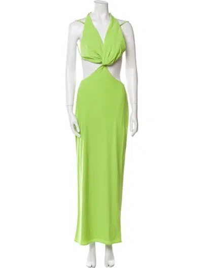 Pre-owned Mac Duggal Halterneck Long Dress W/ Tags In Green