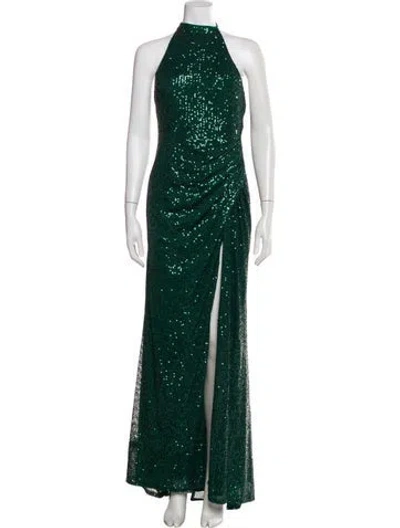 Pre-owned Mac Duggal Halterneck Long Dress W/ Tags In Green