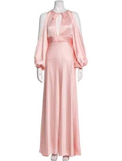 Pre-owned Mac Duggal Halterneck Long Dress W/ Tags In Pink
