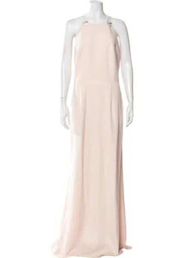 Pre-owned Mac Duggal Halterneck Long Dress W/ Tags In Pink