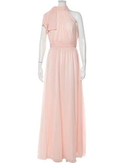 Pre-owned Mac Duggal Halterneck Long Dress W/ Tags In Pink