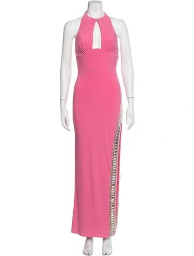 Pre-owned Mac Duggal Halterneck Long Dress W/ Tags In Pink