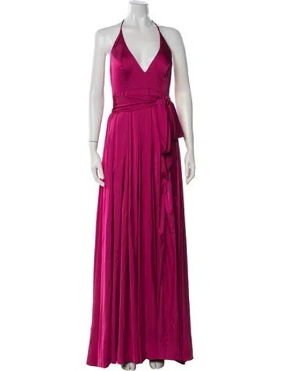Pre-owned Mac Duggal Halterneck Long Dress W/ Tags In Red
