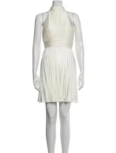 Pre-owned Mac Duggal Halterneck Mini Dress In White