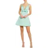 Mac Duggal Hand Beaded Detail A-line Mini Dress In Green