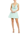 Mac Duggal Hand Beaded Detail A-line Mini Dress In Mint