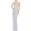 Mac Duggal A93744 Long Fitted Formal Beaded Dress In Powder Blue