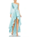 Mac Duggal High Low One Shoulder Flowy Gown In Multi