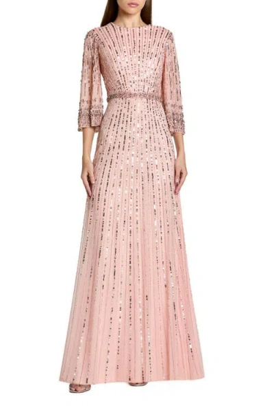 Mac Duggal Women's Embellished Sequined A-line Gown In Pink