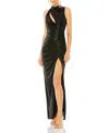 Mac Duggal High Neck Sleevelss Gown In Black