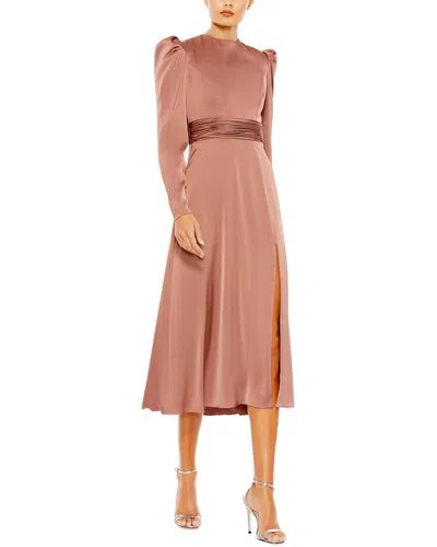 Mac Duggal High Neck Long Sleeve Midi Dress