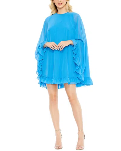 Mac Duggal High Neck Ruffle Hem Cape Mini Dress