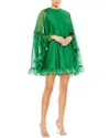 Mac Duggal Ruffle Long Sleeve Chiffon Minidress
