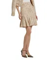 Mac Duggal High Waist Box Pleat Boucle Mini Skirt In Blush