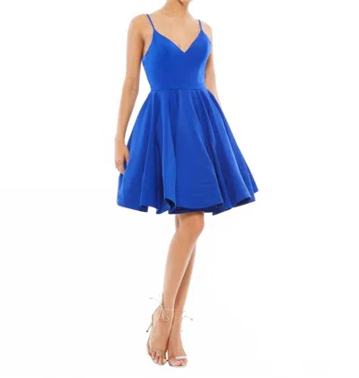 Mac Duggal Ieena Backless A-line Flare Mini Dress In Royal In Blue