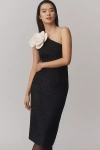 Mac Duggal Ieena For  Floral One-shoulder Dress In Black