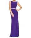Mac Duggal Jersey Embellished Waist Gown In Royal Purple In Purple