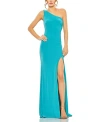 MAC DUGGAL JERSEY ONE SHOULDER DRAPED BACK GOWN