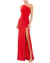 Mac Duggal Jersey One-shoulder Draped Back Gown In Red