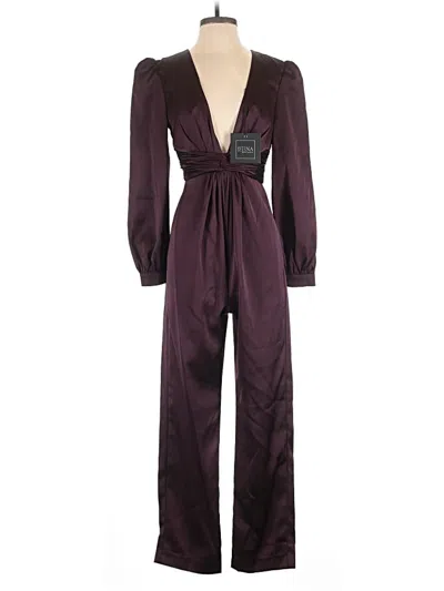 Pre-owned Mac Duggal Jumpsuit In Burgundy