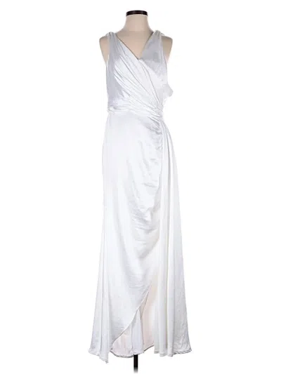Pre-owned Mac Duggal Jumpsuit In Silver