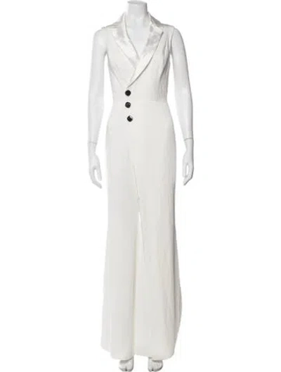 Pre-owned Mac Duggal Jumpsuit In White