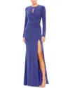 Mac Duggal Long Sleeve Keyhole Draped Gown