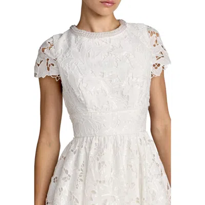 Mac Duggal Lace Embellished Cap Sleeves A Line Midi Dress In White ...
