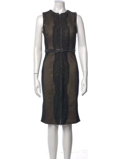 Pre-owned Mac Duggal Lace Pattern Knee-length Dress In Multi