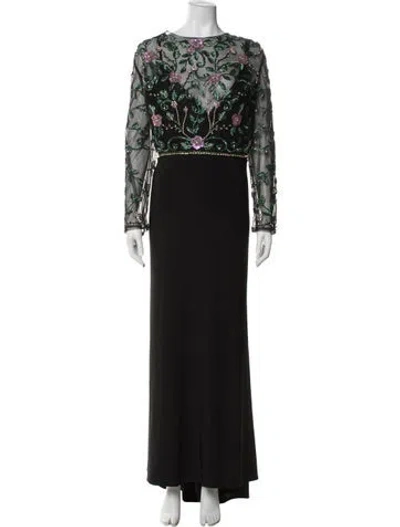 Pre-owned Mac Duggal Lace Pattern Long Dress W/ Tags In Multi