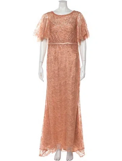 Pre-owned Mac Duggal Lace Pattern Long Dress W/ Tags In Pink