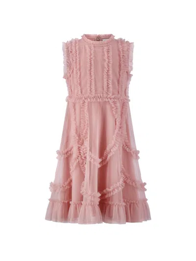 Mac Duggal Little Girl's & Girl's Mesh Ruffle Dress In Pink
