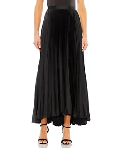 Mac Duggal Long Pleated Satin Evening Skirt In Black