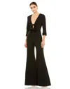 Mac Duggal Bow Detail Wide Leg Jumpsuit In Black
