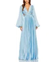 Mac Duggal Women's Satin V-neck Gown In Powder Blue