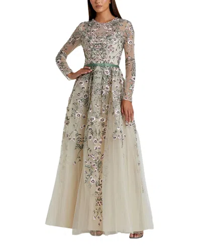 MAC DUGGAL LONG SLEEVE EMBELLISHED GOWN