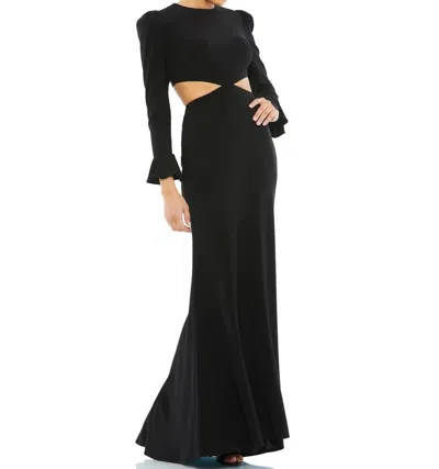 MAC DUGGAL LONG SLEEVE SEXY EVENING DRESS IN BLACK