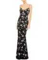 Mac Duggal Embellished Spaghetti Strap Lace Up Gown In Black