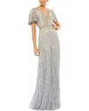Mac Duggal Maxi Dress In Gray