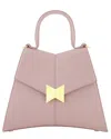 Mac Duggal Medium Angular Leather Handbag In Pink