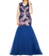 Mac Duggal Mermaid Prom Dress - Plus In Midnight In Multi