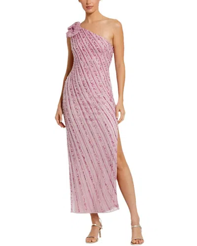 Mac Duggal 94221 Fitted Tea Length High Slit Cocktail Dress In Purple