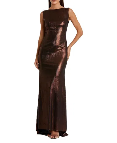 MAC DUGGAL METALLIC COWL BACK COLUMN GOWN
