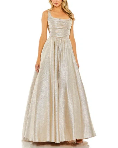 MAC DUGGAL MAC DUGGAL METALLIC PLEATED BODICE BALLGOWN