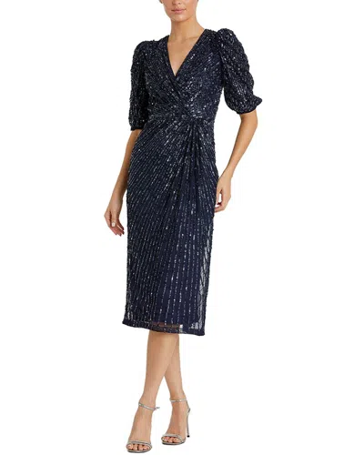Mac Duggal Midi Dress In Blue