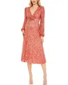 Mac Duggal Sequin Elegance A-line Wrap Dress With Dramatic Puff Sleeves In Red