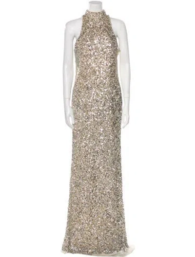 Pre-owned Mac Duggal Mock Neck Long Dress